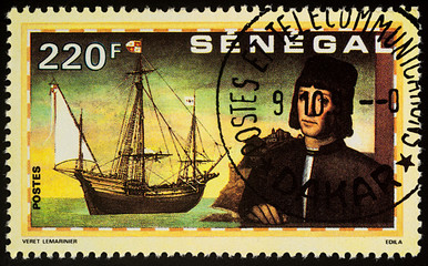 Sticker - Christopher Columbus and ship 