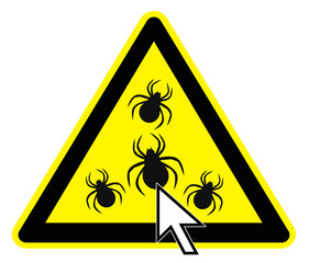 Wall Mural - Warning Malware Sign. Protect your computer from malicious software