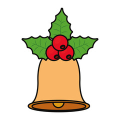 Wall Mural - christmas bell icon over white background vector illustration