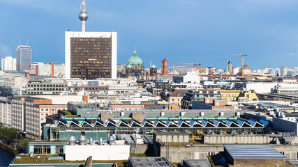 Canvas Print - above view of Berlin city from Reichstag