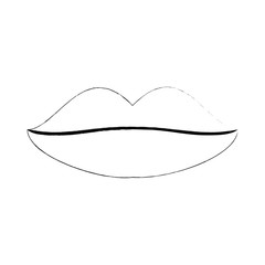 Sticker - Woman sexy lips icon vector illustration graphic design