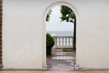 arch in a wall of a historic building