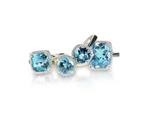 Set Of Rings Gemstone Fine Jewelry. Group Stack Or Cluster Of Multiple Gemstone Diamond Rings.