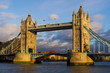 British coach over London Tower Bridge