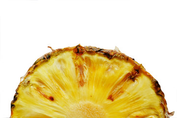 pineapple cut closeup photo isolate on white background