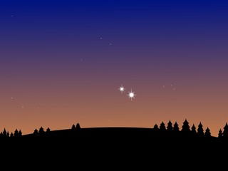 Wall Mural - Conjunction of Venus and Jupiter