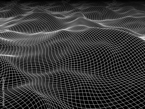 Zdjęcie XXL Abstrakcjonistyczny tło wodnej powierzchni siatka. Tło siatki 3D.