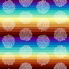 Aufkleber - Ethnic boho seamless pattern in african style on colorful background. Tribal art print. Irregular polka dots pattern.