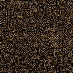 Aufkleber - Ethnic boho seamless pattern in african style on black background. Tribal art print. Irregular polka dots pattern.
