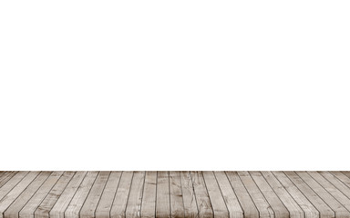 Wall Mural - grunge gray wooden table top on white background
