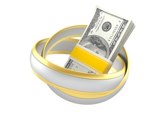 Poster - Wedding rings with money