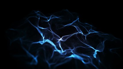 Wall Mural - 3d rendering abstract digital particles on black background with dots. high definition abstract cgi 