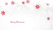 © pokki - Christmas light background with white and red snowflakes and red Merry Christmas text - light version