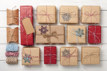 Poster - Christmas gift boxes background