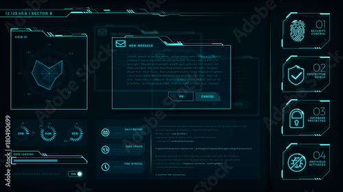 Cuadros en Lienzo HUD elements pack, transparent displays, command center, smart cities, interface
