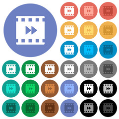 Poster - Movie fast forward round flat multi colored icons