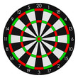 Darts. Sports dartboard with twenty sectors. Vector illustration.