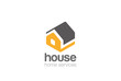 House silhouette isometric flat Logo vector. Home service icon