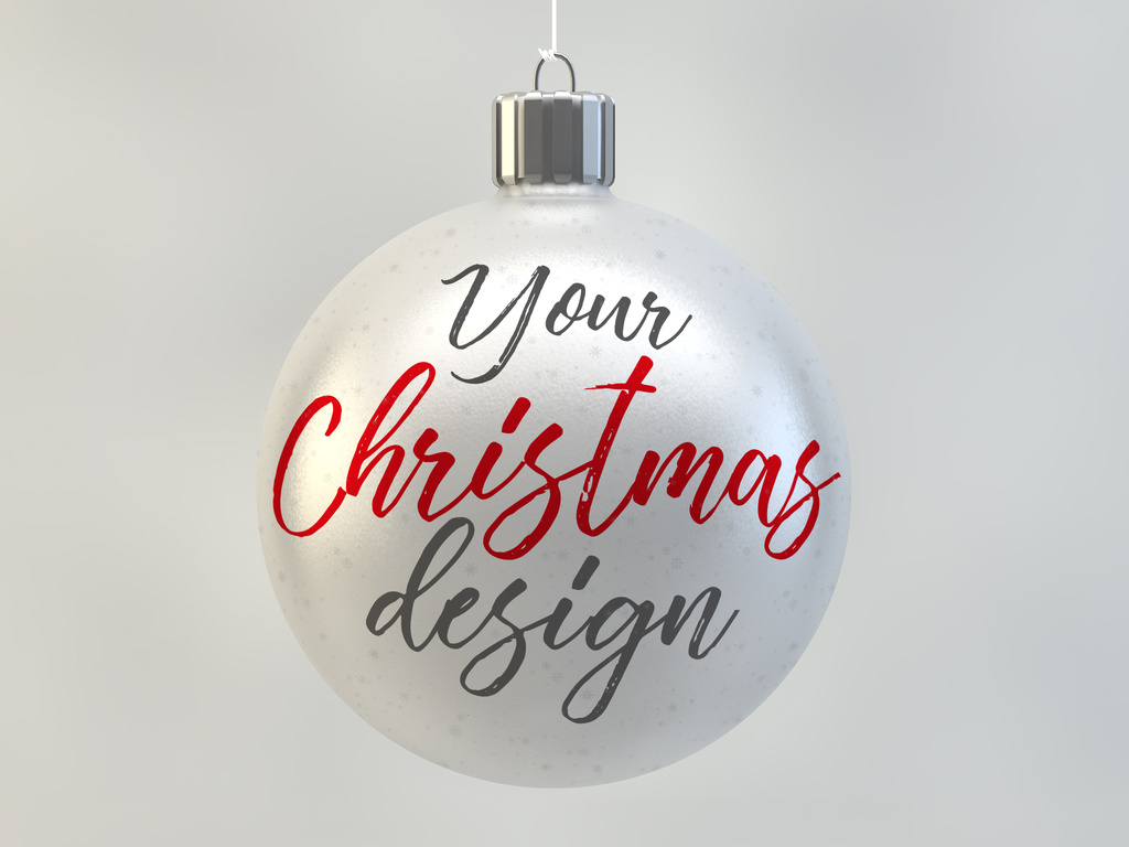 Christmas Ball Ornament Mockup In White Stock Template Adobe Stock