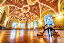 Interior: A Hall With Beautiful Paintings,  Tango Shoes In The Foreground
