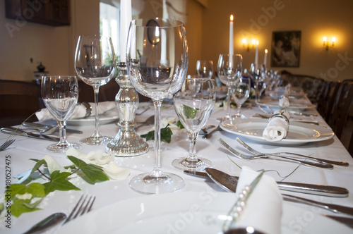Gedeckter Tisch Tafel Mit Kerzen Und Deko This Stock Photo