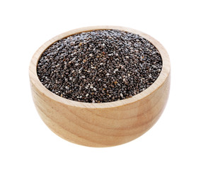 Canvas Print - Chia seeds isolated on white background.