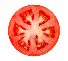 Sticker - Tomato slice isolated on white background