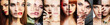 Leinwandbild Motiv beauty collage.Faces of women.Makeup