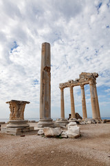Sticker - Columns of an ancient Greek temple, ruins