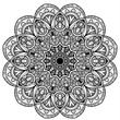 Hand drawn element. Vector black and white illustration. Mandala style.