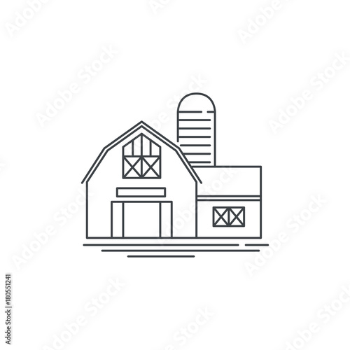 Farmhouse Barn Line Icon Outline Ilration Of Horse Vector Farmhouse Barn Line Icon Outline Ilration Of Horse Vector Linear Design Isolated On White Background Farm Logo Template Element For Farming
