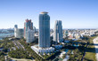 Miami South Pointe skyscrapers and ocean - Aerial view
