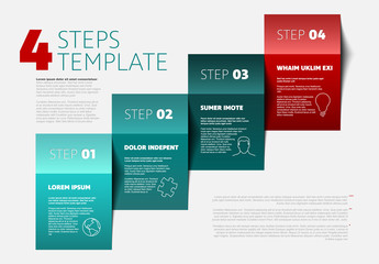 Wall Mural - Four steps template