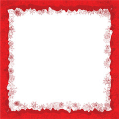 Wall Mural - Red Christmas Snowflake Frame