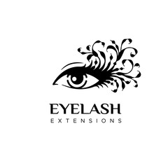 Wall Mural - Eyelash extension logo. Vector illustration in a modern style