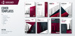 © great_bergens - Set of business cover design template for brochure, report, catalog, magazine or booklet. Creative burgundy vector background concept