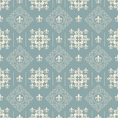 Wall Mural - Seamless pattern for wallpaper, interior design. Damask. Background in vintage style