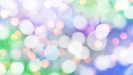 Wall Mural - Seamless loop - Colorful blue and green holiday bokeh lights background, HD video