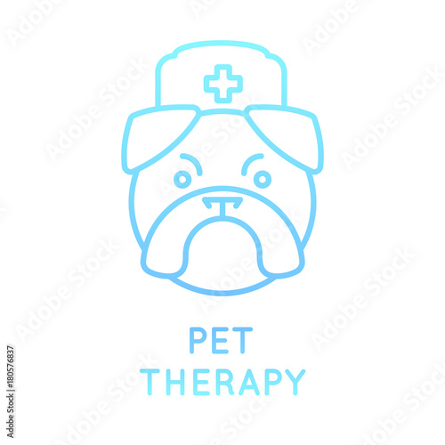 Pet Therapy Veterinarian Logo Isolated On White Serious Dog