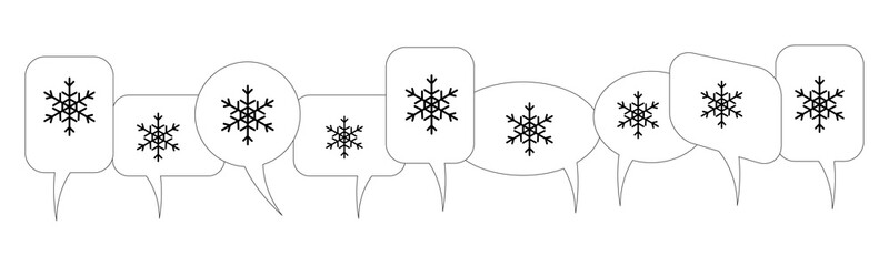 Sticker - Sprechblasen - Schnee - Schneeflocke