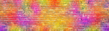 Painted Brick Wall, Abstract Background A Diverse Color