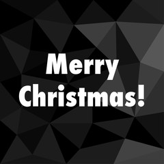 Sticker - Merry Christmas - Icon mit geometrischem Hintergrund schwarz