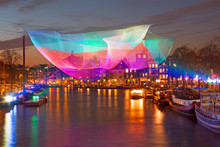  Amsterdam Light Festival On The River Amstel In Amsterdam Netherlands 