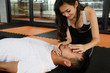 © Blanscape - female trainer save man life by CPR