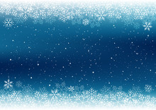 Christmas Background With White Snowflakes Border