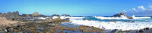 Panorama From The Wild North East Coast On Aruba Island In The Caribbean
