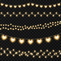 Wall Mural - set of garlands on a vector transparent background