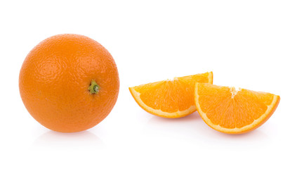 Wall Mural - fresh orange isolated on white background