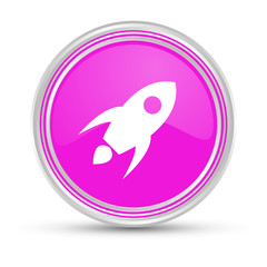 Canvas Print - Pinker Button - Rakete startet