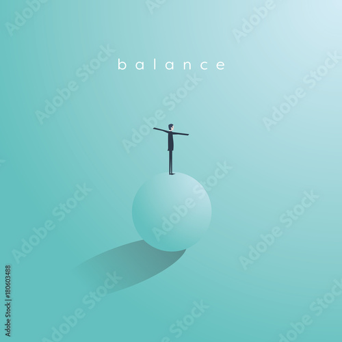 Balance Concept In Business Vector Symbol Of Work Life Balance Stability Success And Challenge Stock Vector Adobe Stock